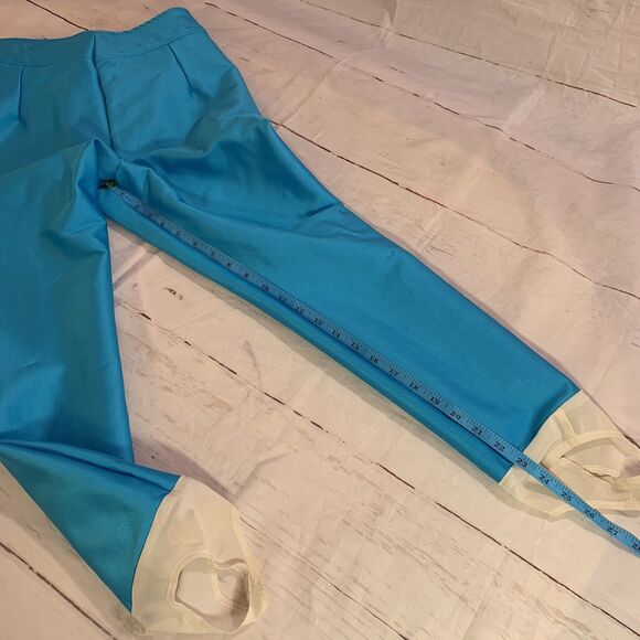 Vintage 80s CB Sports Ladies 12 Stirrup Ski Pants Blue Helanca Norway Retro snow - Picture 11 of 16